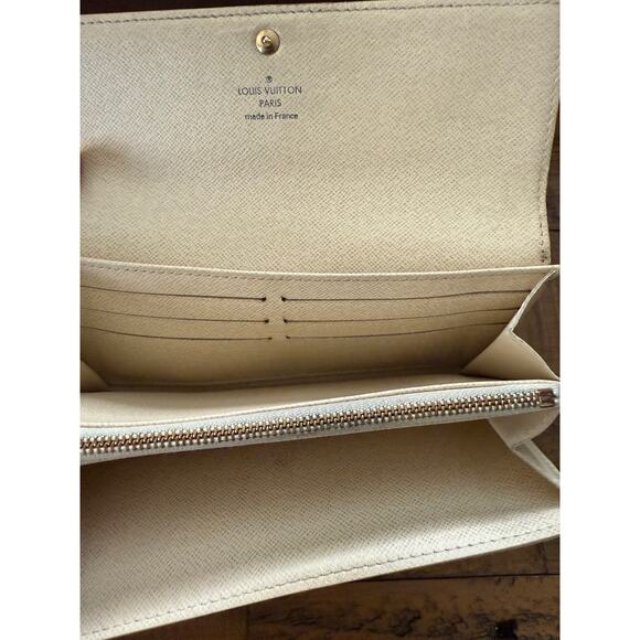 Louis Vuitton Sarah Wallet Womens Damier Azur Canvas Long French Purse France - Picture 6 of 16